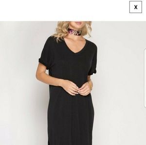 Black midi dress